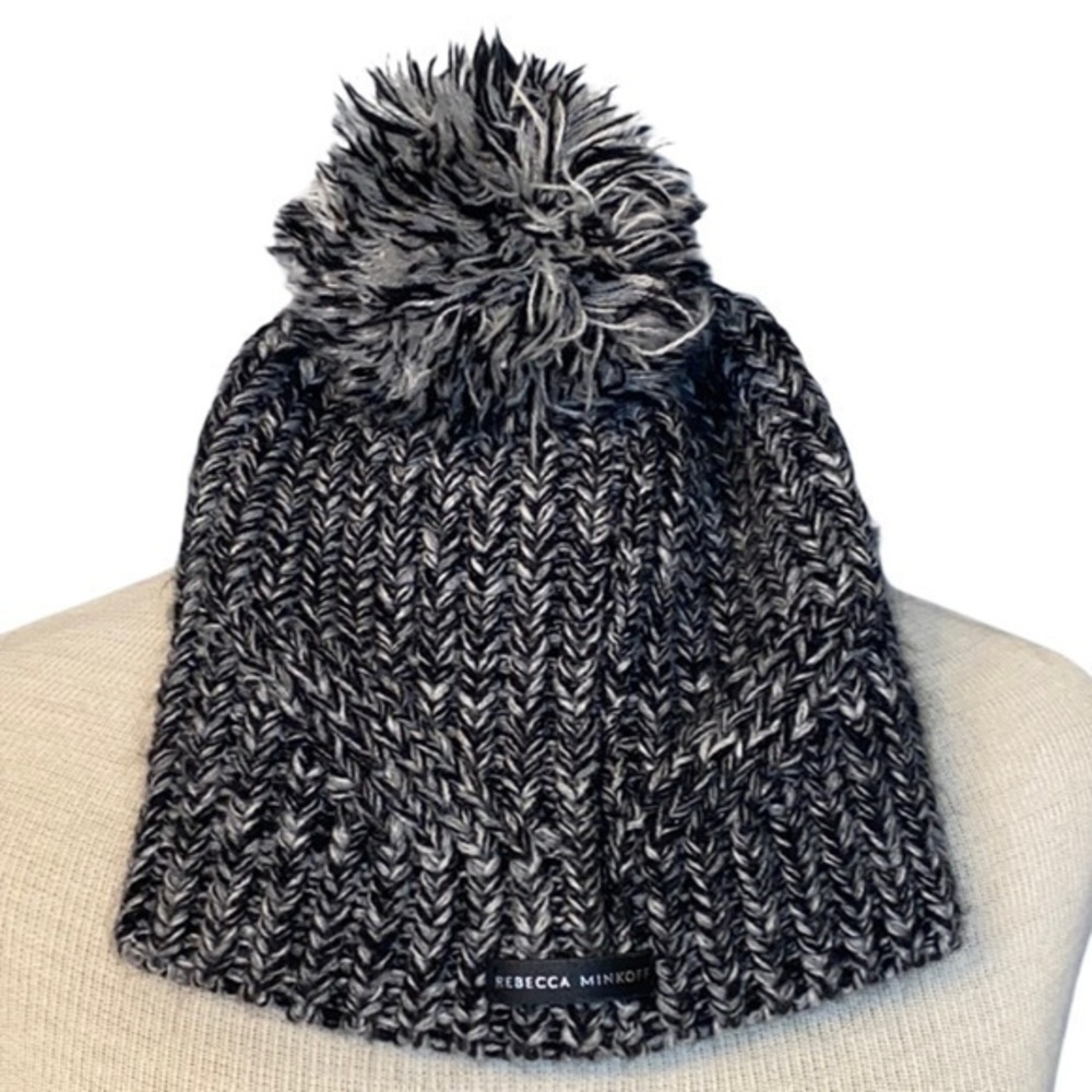 Rebecca Minkoff Pom Pom beanie,black/white